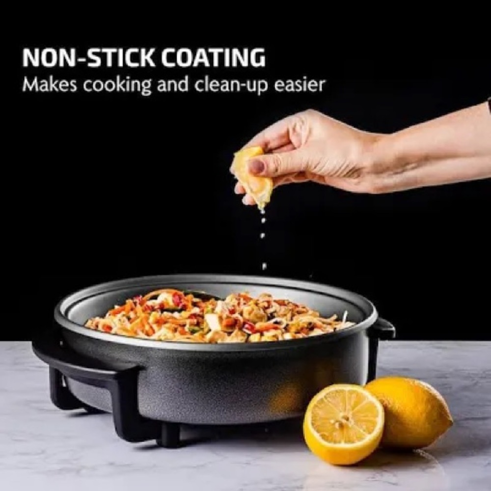 Ovente Electric Skillet with Tempered Glass Lid - Picture 2 of 9